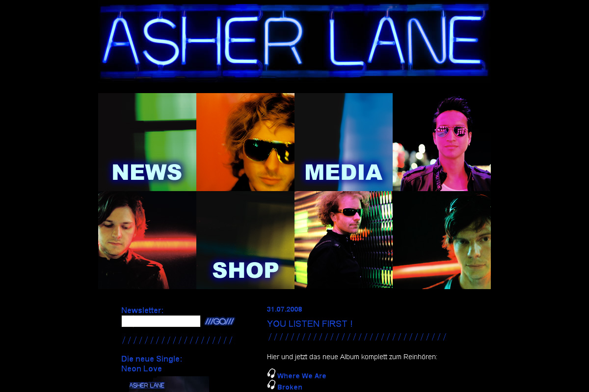 Asher Lane Website Relaunch 2008