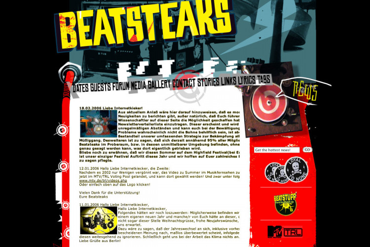 Beatsteaks Website Relaunch 2006