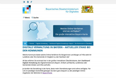 Dashboard Digitale Verwaltung in Bayern