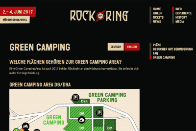 Rock am Ring 2017 Green Camping Registrierung